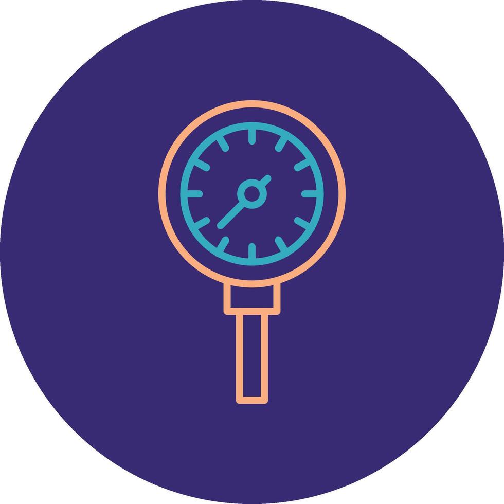 Pressure Meter Line Two Color Circle Icon vector