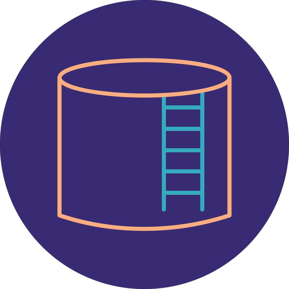 Storage Tank Line Two Color Circle Icon vector