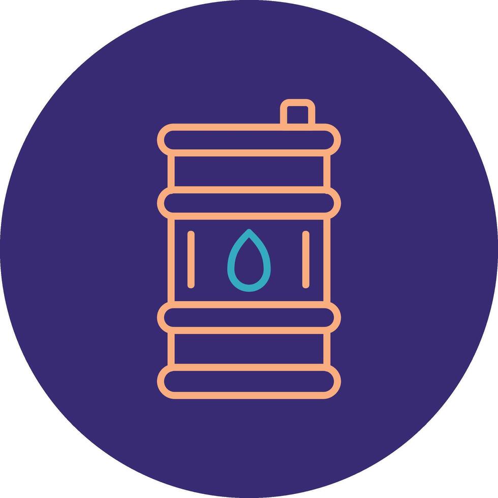 Oil Barrel Line Two Color Circle Icon vector