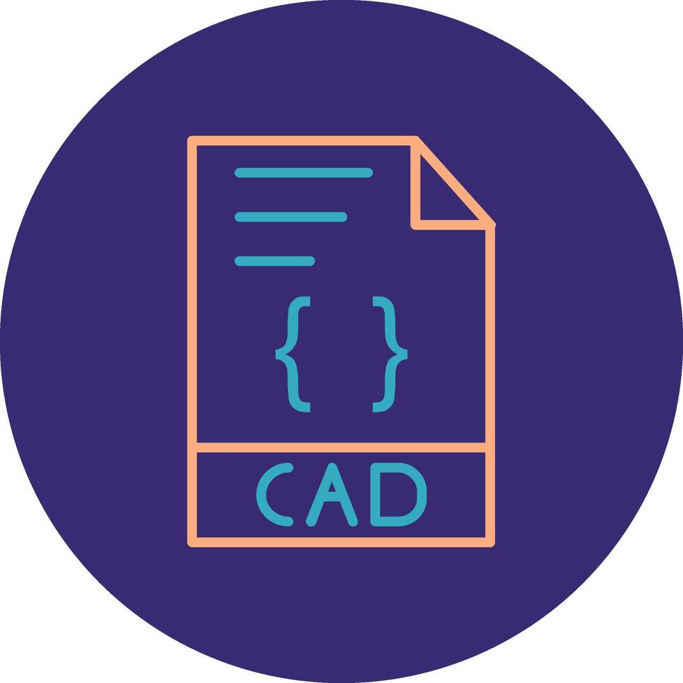 CAD Line Two Color Circle Icon vector