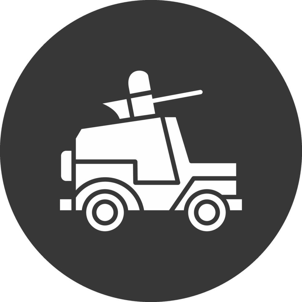 Jeep Glyph Inverted Icon vector