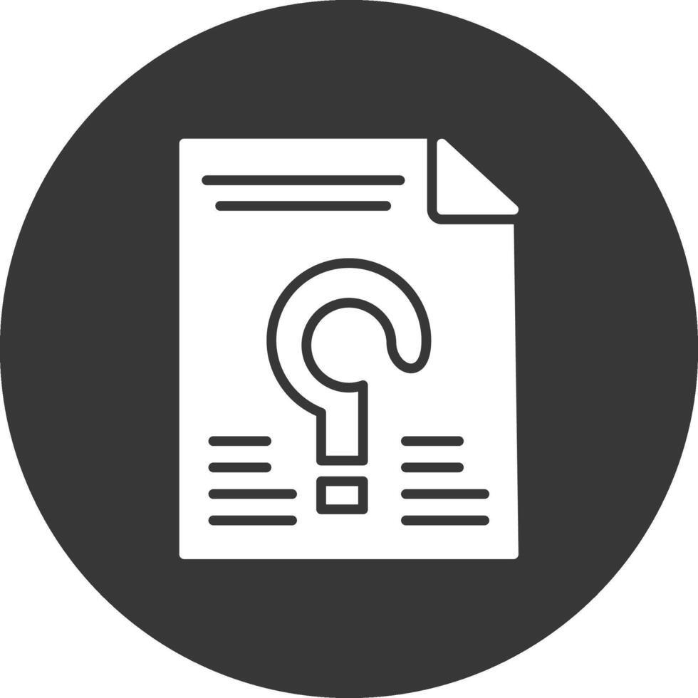 Unknown Glyph Inverted Icon vector