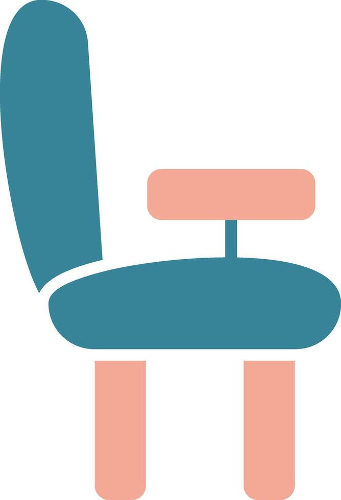 Desk Chair Glyph Two Color Icon vector