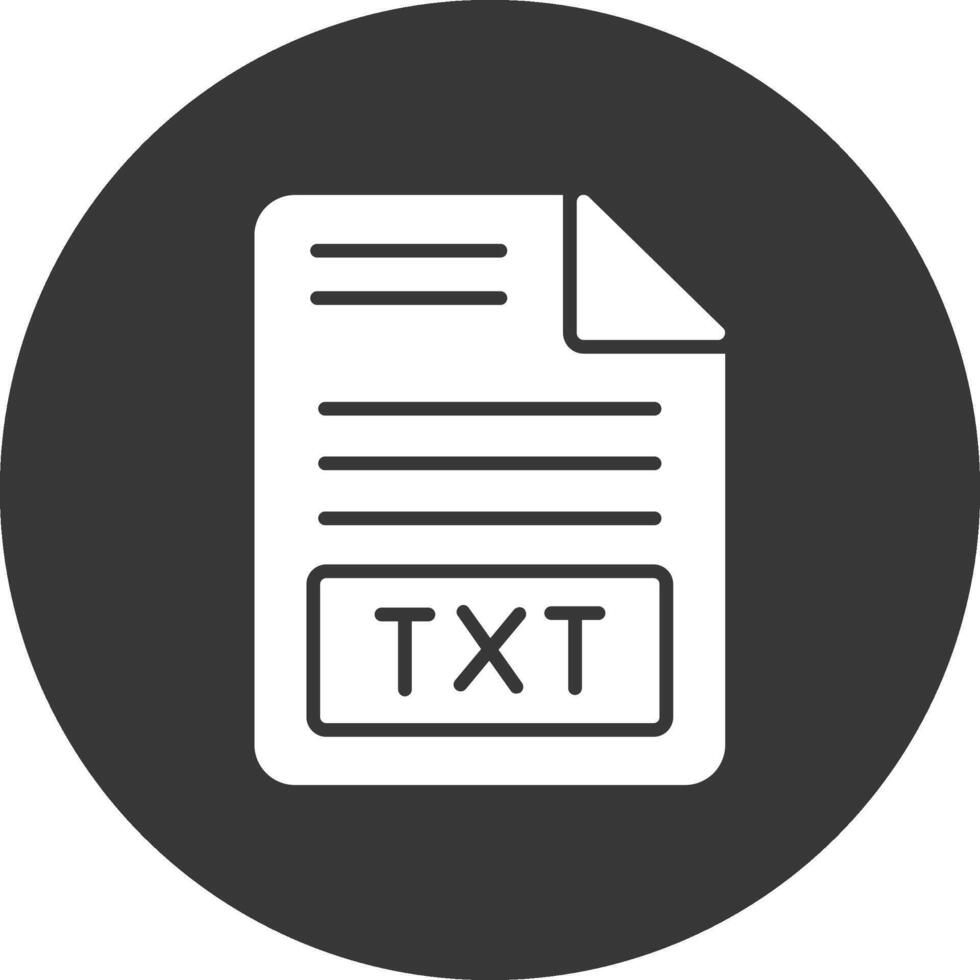 Text File Glyph Inverted Icon vector