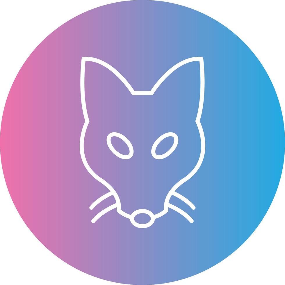 Fox Line Gradient Circle Icon vector