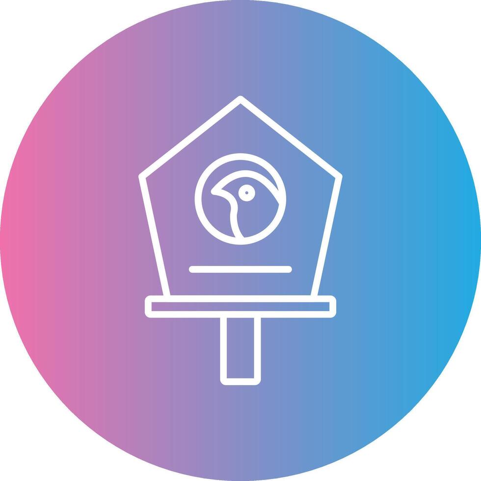 Bird House Line Gradient Circle Icon vector