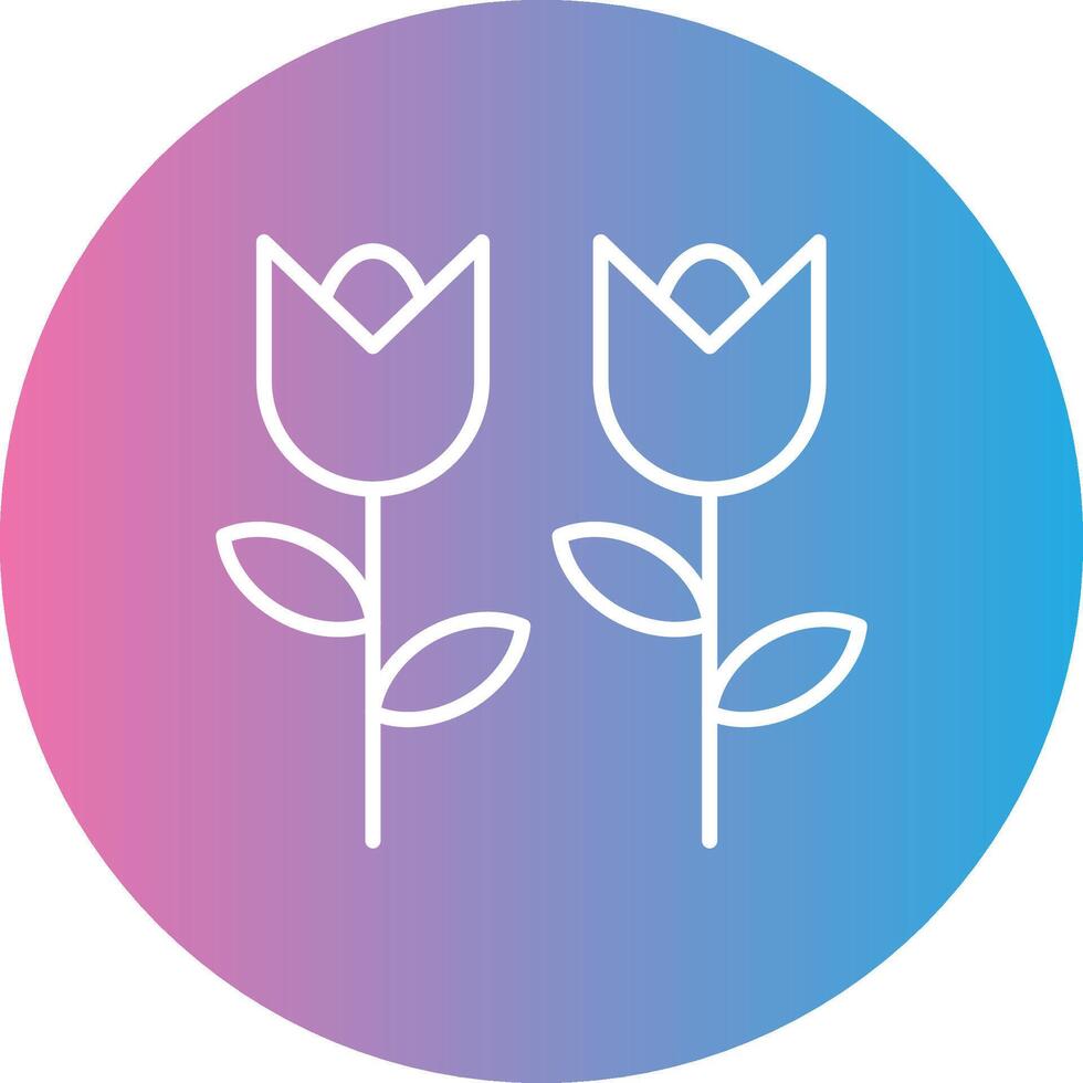 flores línea degradado circulo icono vector
