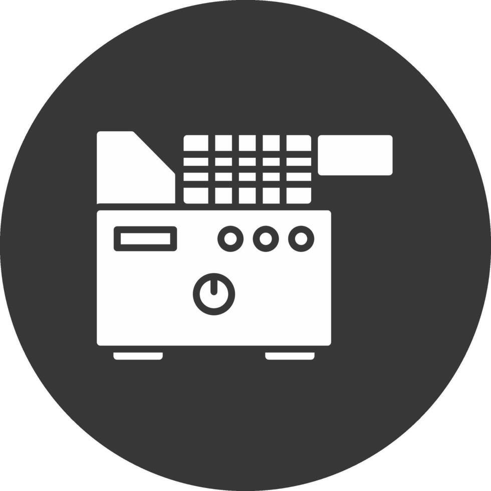 Electric Fryer Glyph Inverted Icon vector