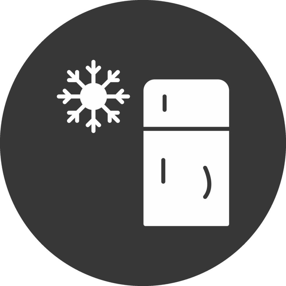 icono de glifo de refrigerador invertido vector