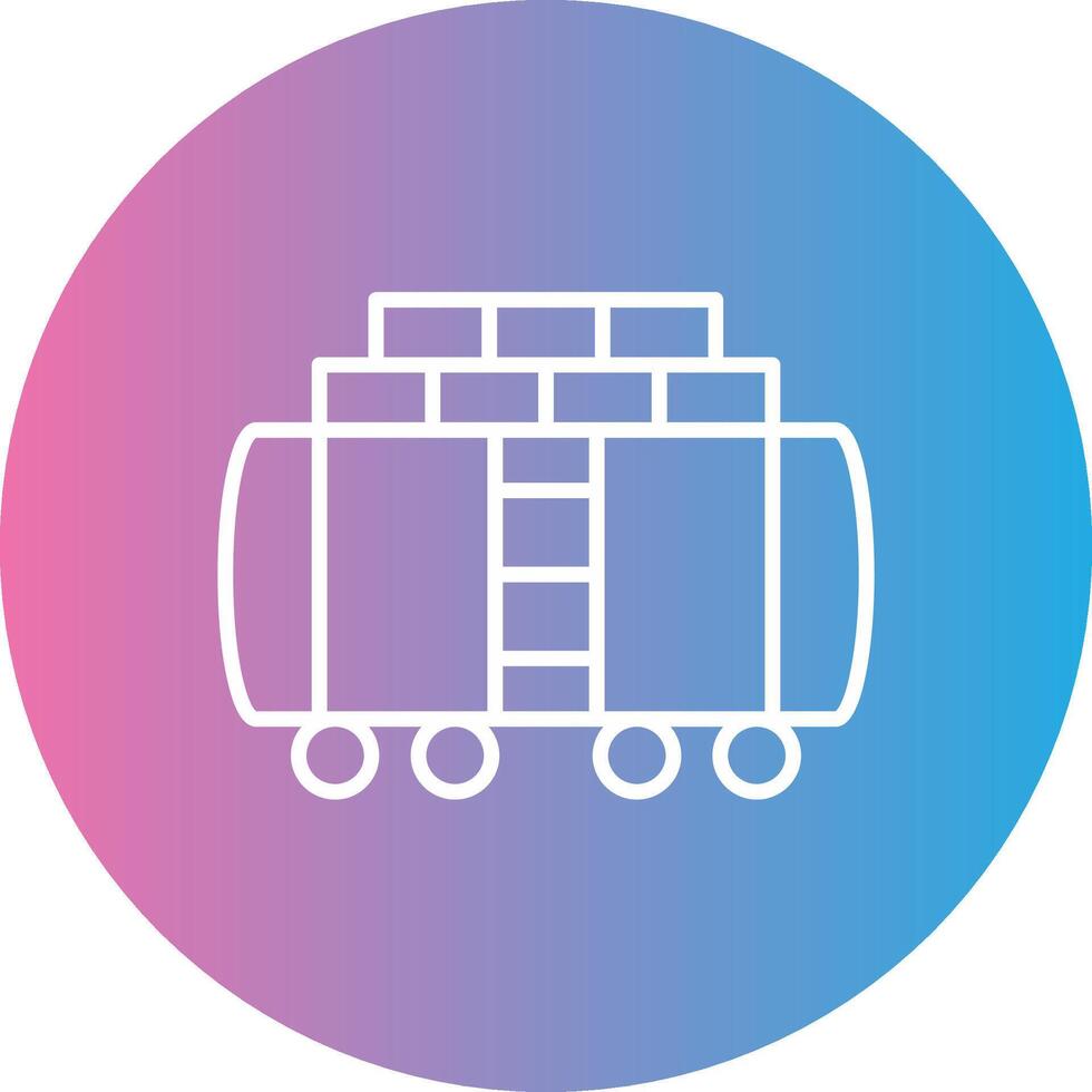 Train Cargo Line Gradient Circle Icon vector