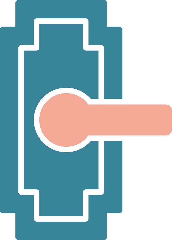 Door Handle Glyph Two Color Icon vector