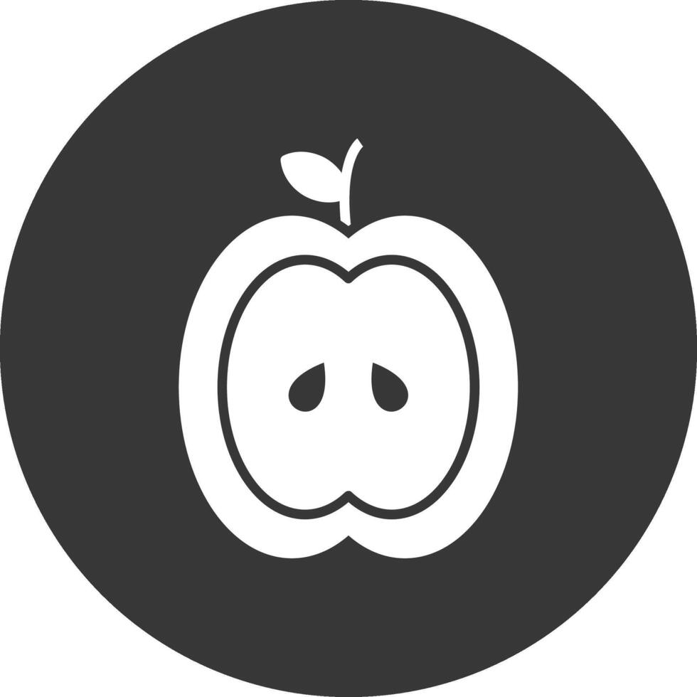 icono de glifo de manzana invertido vector