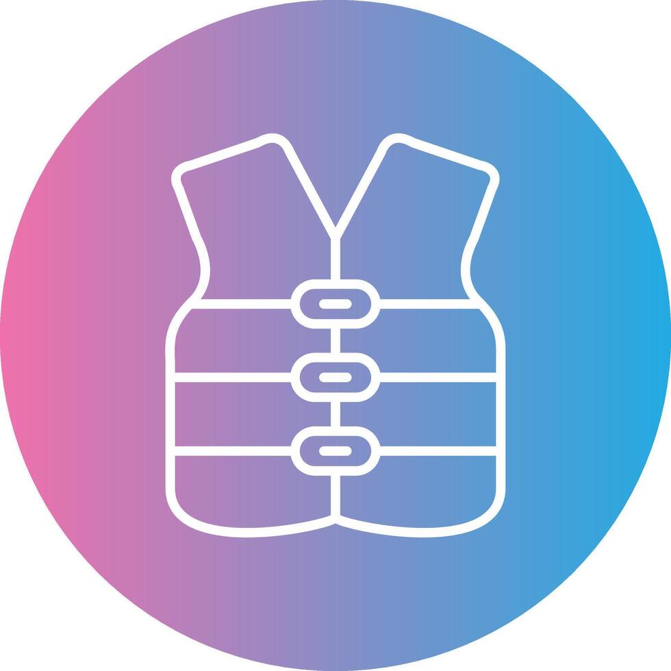 Vest Line Gradient Circle Icon vector