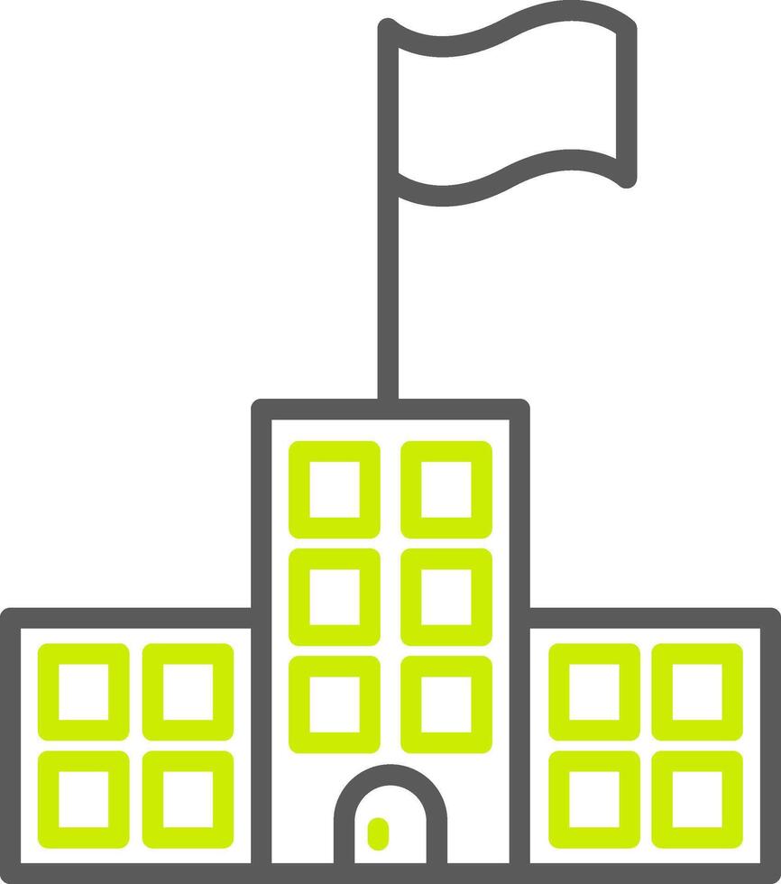Building Line Two Color Icon vector