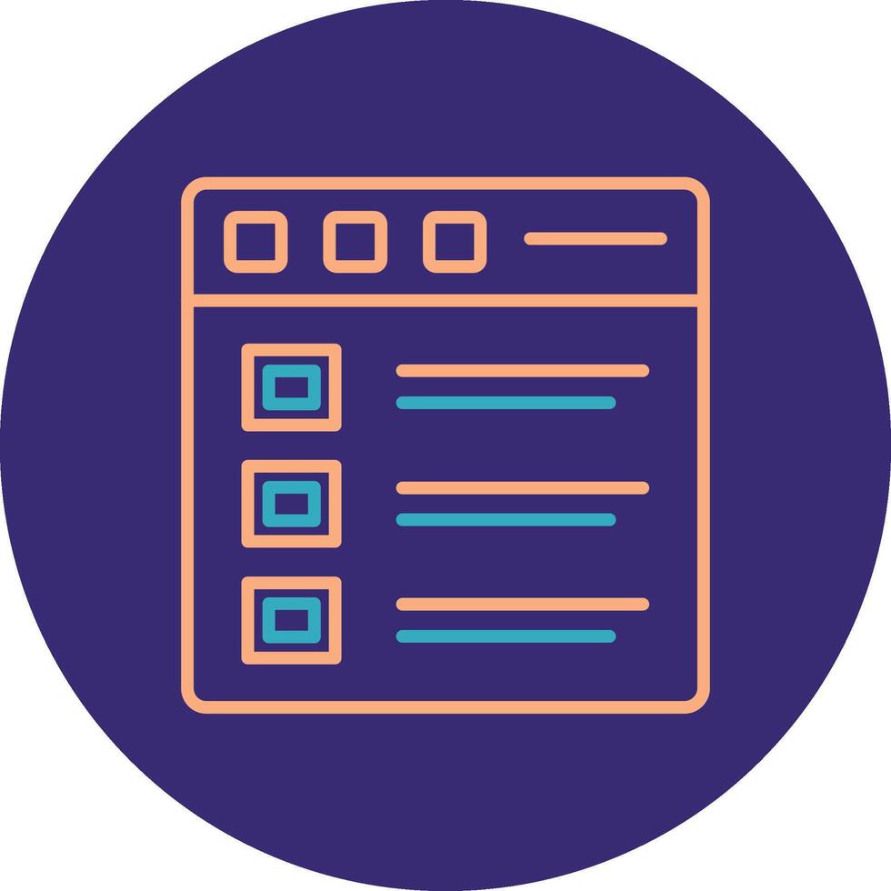 Bullet List Line Two Color Circle Icon vector