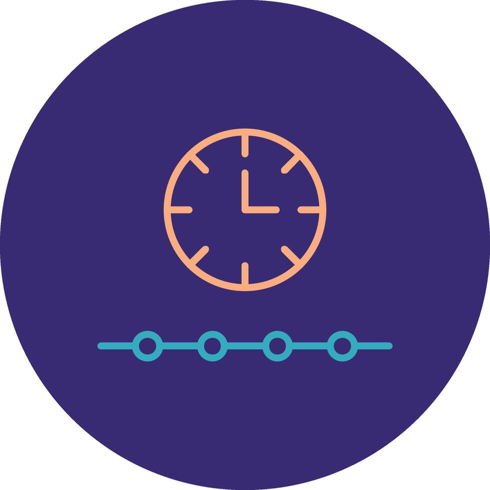 Free Time Line Two Color Circle Icon vector