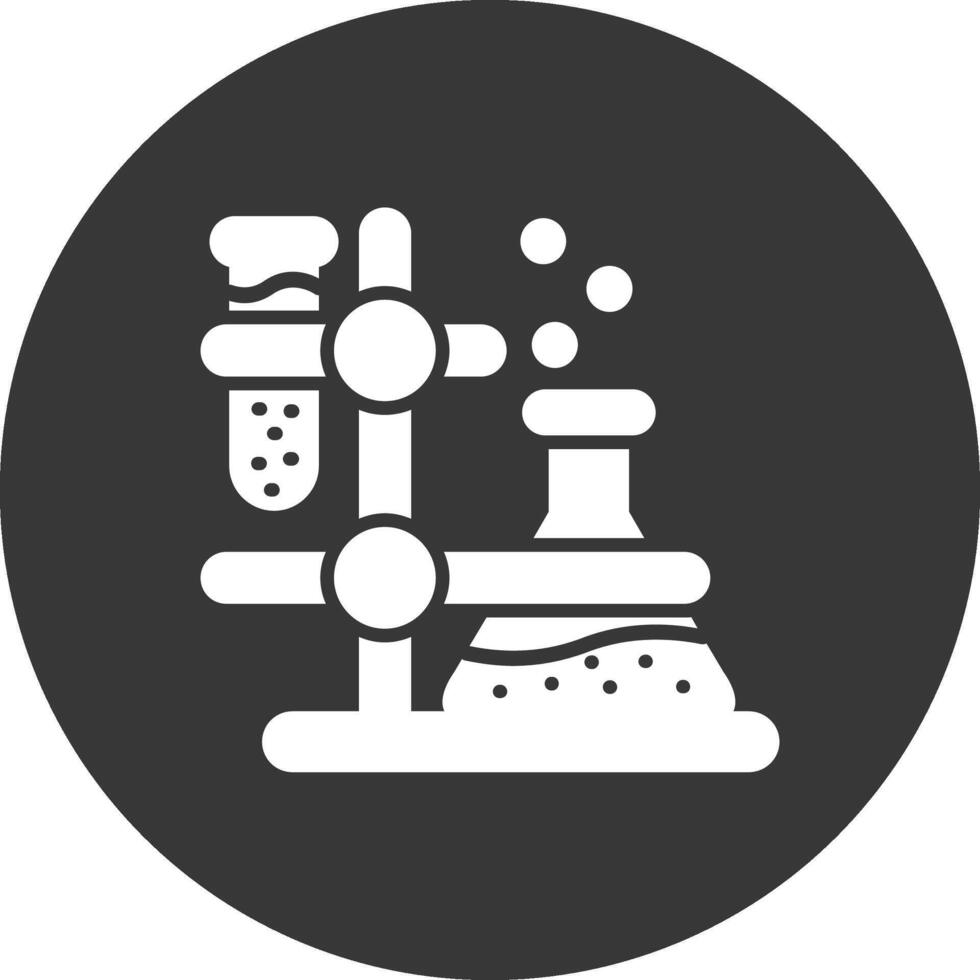 Flask Glyph Inverted Icon vector