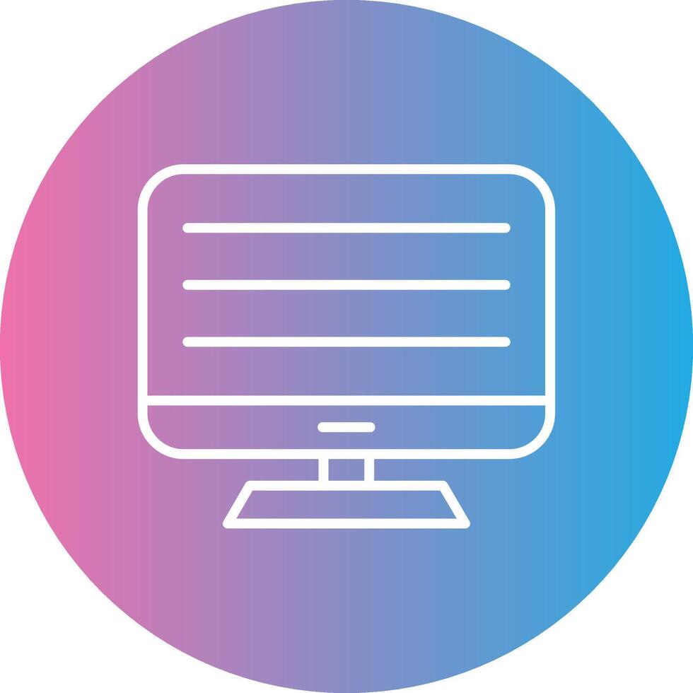 Computer Line Gradient Circle Icon vector