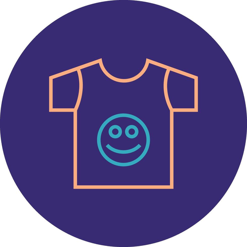 t camisa línea dos color circulo icono vector