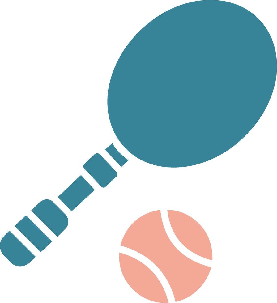 Tennis Glyph Two Color Icon vector