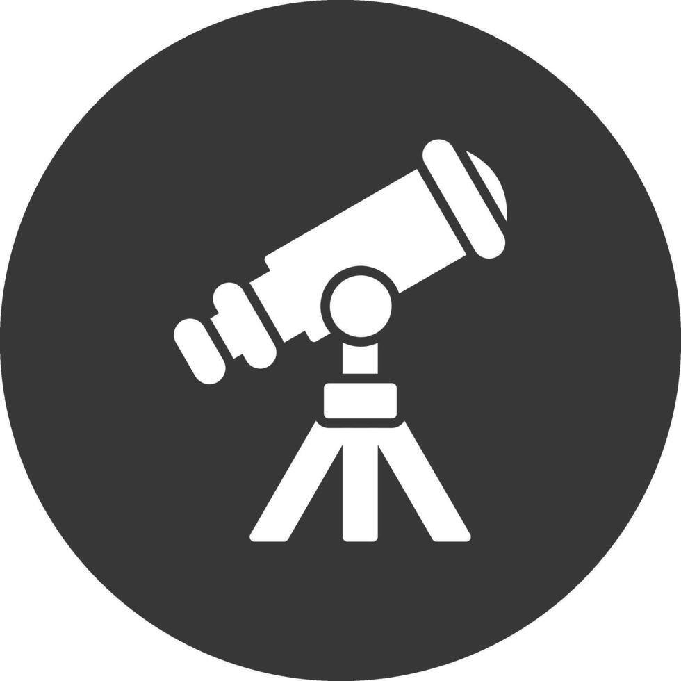 Telescope Glyph Inverted Icon vector