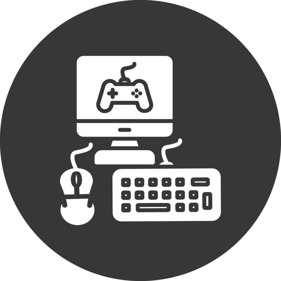 Pc Glyph Inverted Icon vector