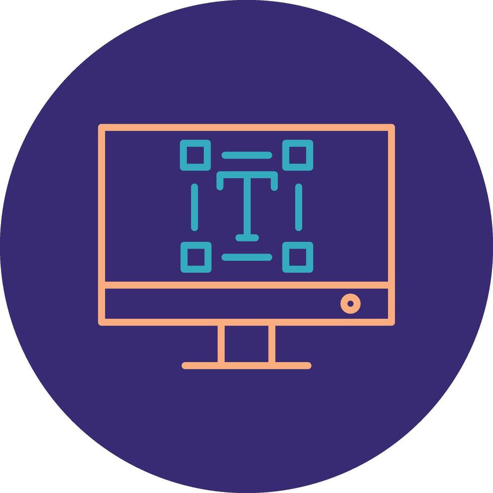 Typography Line Two Color Circle Icon vector