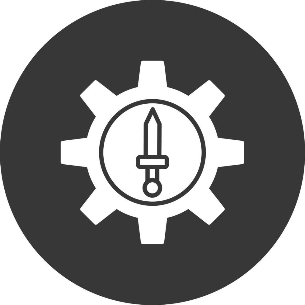 Attack Glyph Inverted Icon vector