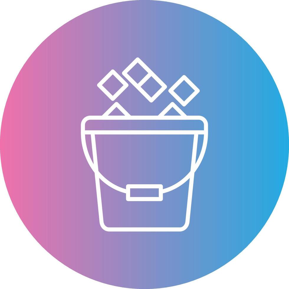 Ice Bucket Line Gradient Circle Icon vector