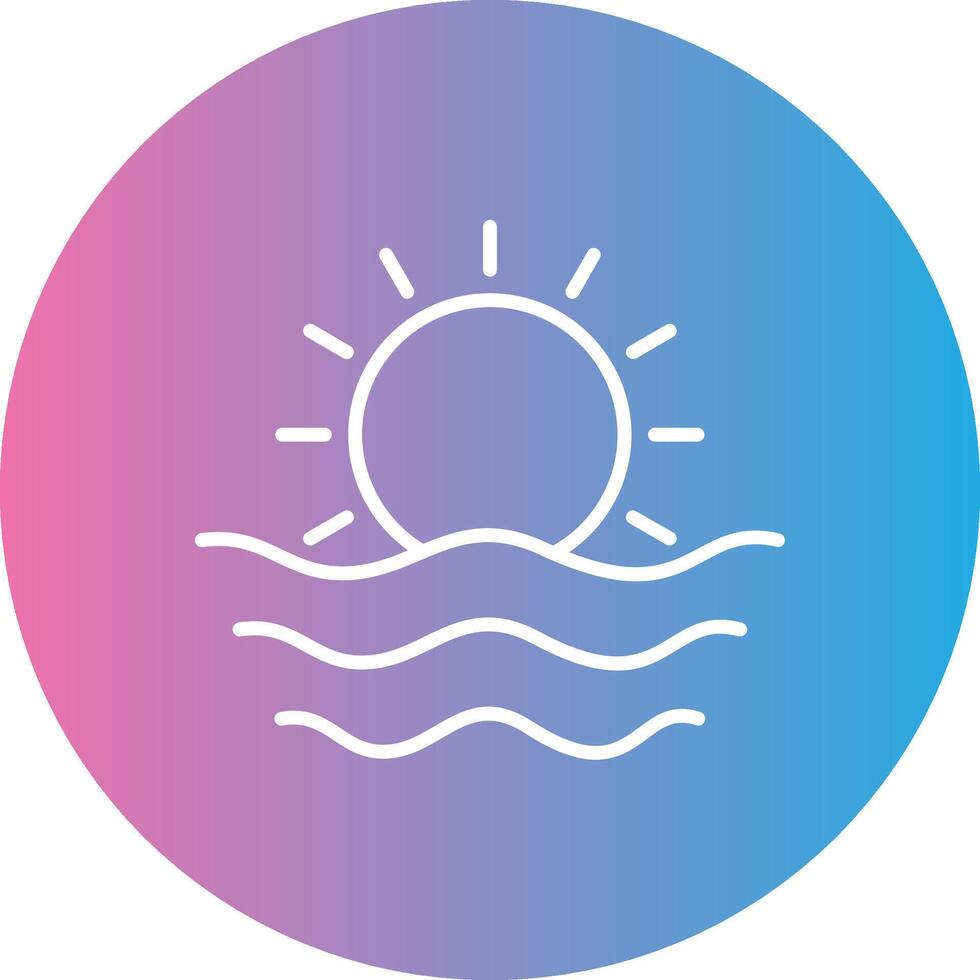 Sun Line Gradient Circle Icon vector