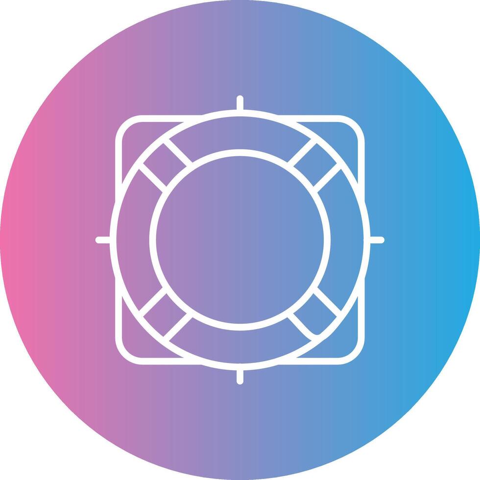 Rescue Buoy Line Gradient Circle Icon vector