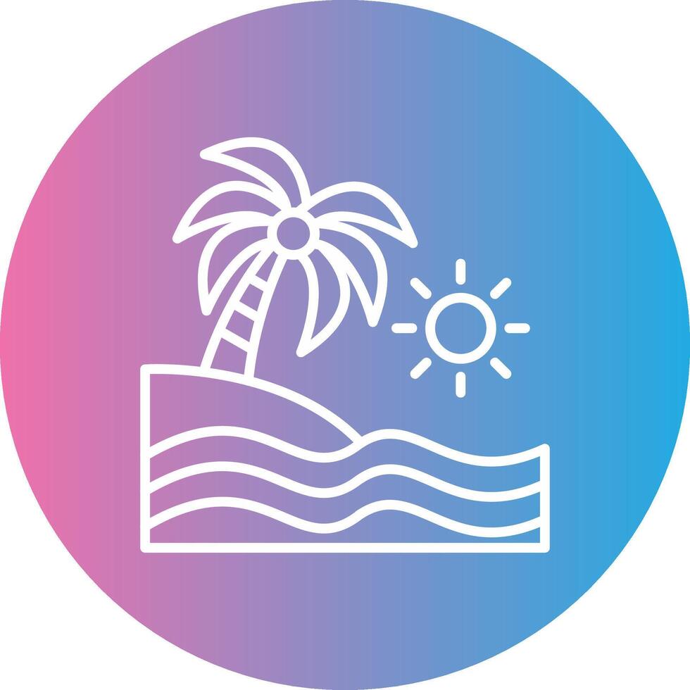 Beach Line Gradient Circle Icon vector