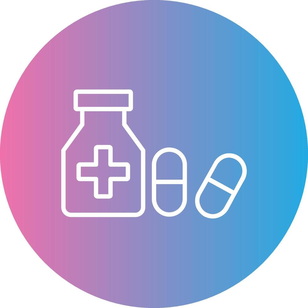 Medication Line Gradient Circle Icon vector