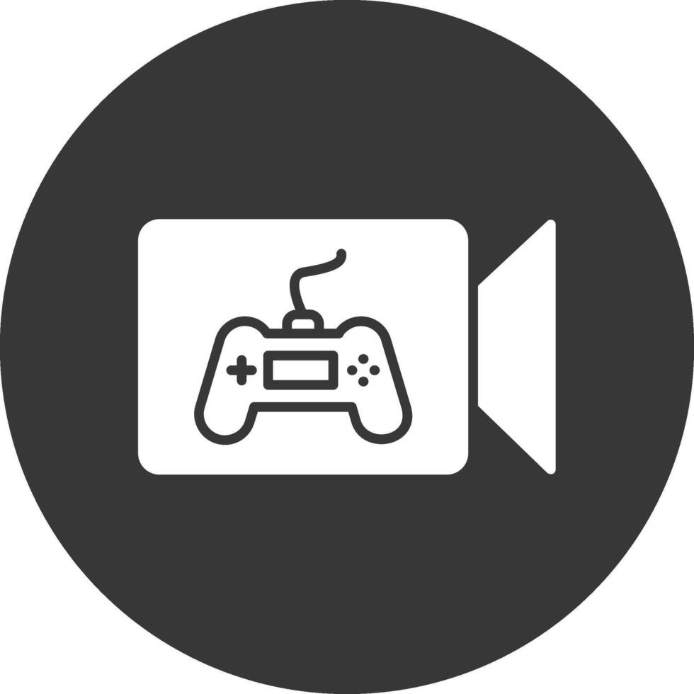 Live Stream Glyph Inverted Icon vector