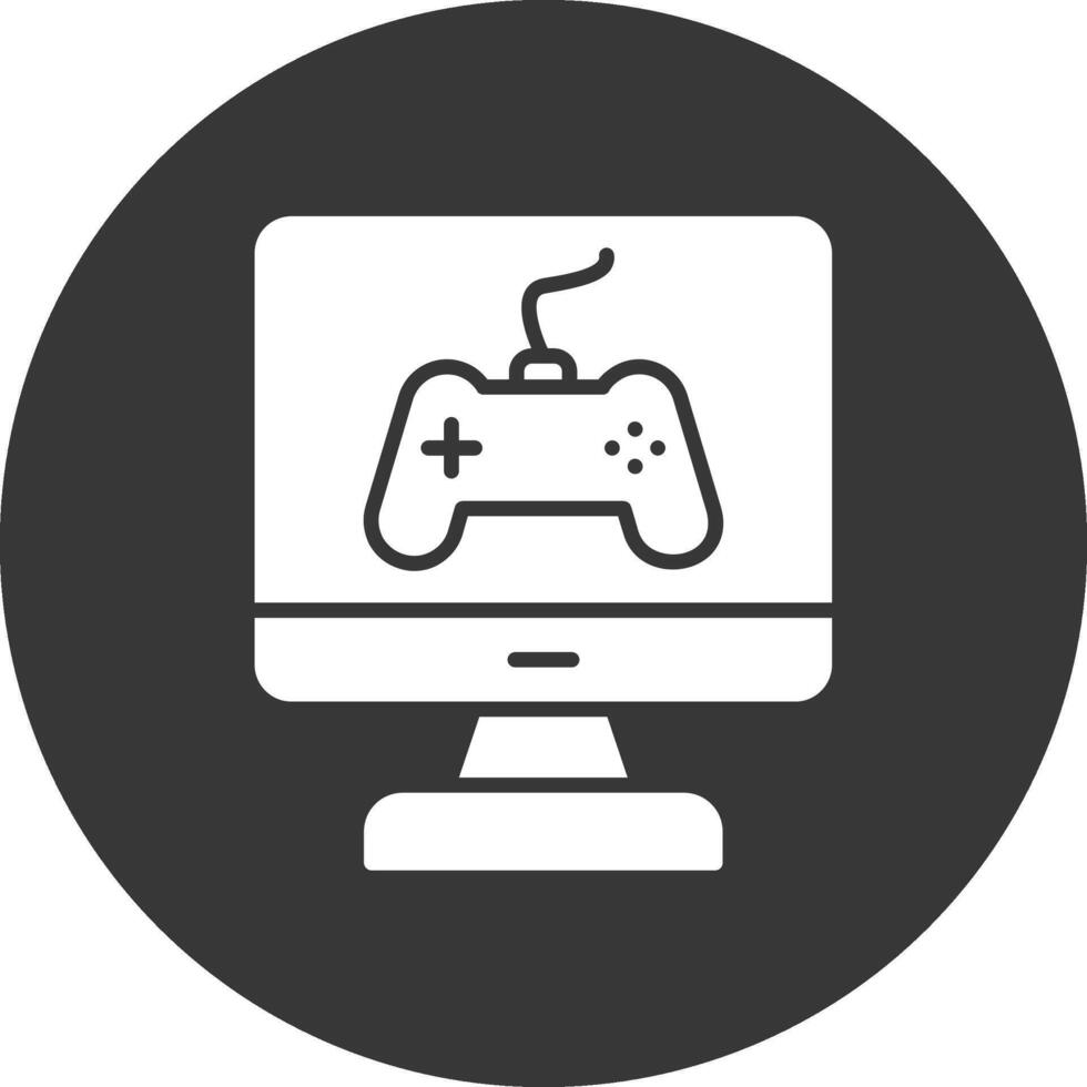 Game Glyph Inverted Icon vector