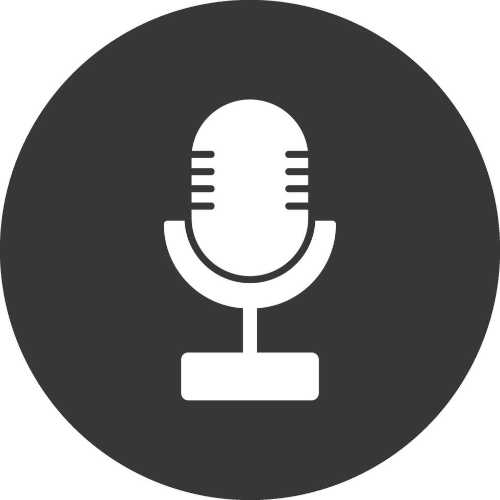 Microphone Glyph Inverted Icon vector