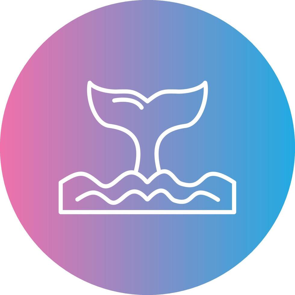 Whale Line Gradient Circle Icon vector