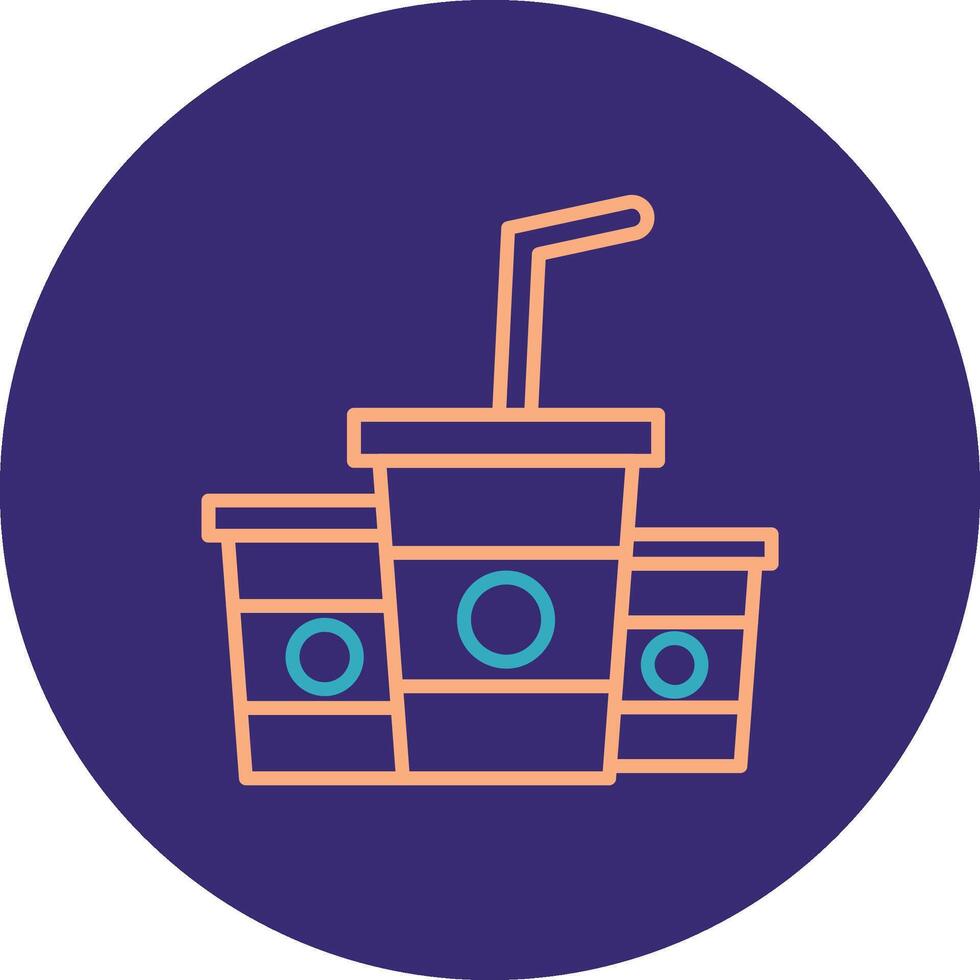 Plastic Cup Line Two Color Circle Icon vector