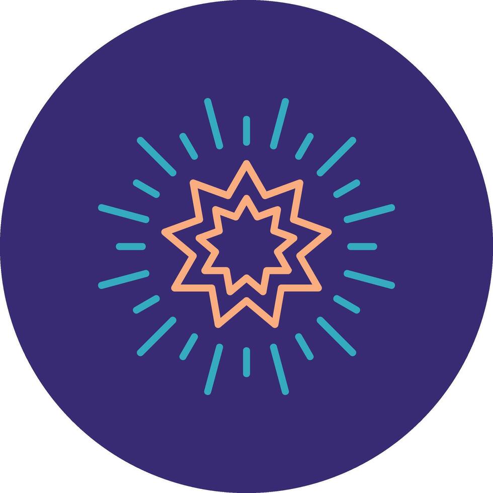 Stars Line Two Color Circle Icon vector