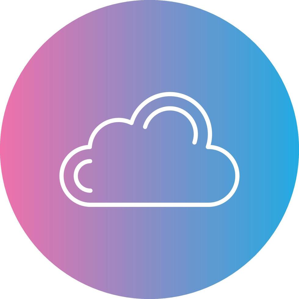 Cloud Line Gradient Circle Icon vector