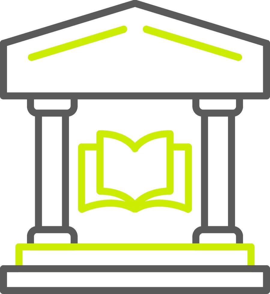 línea de biblioteca icono de dos colores vector