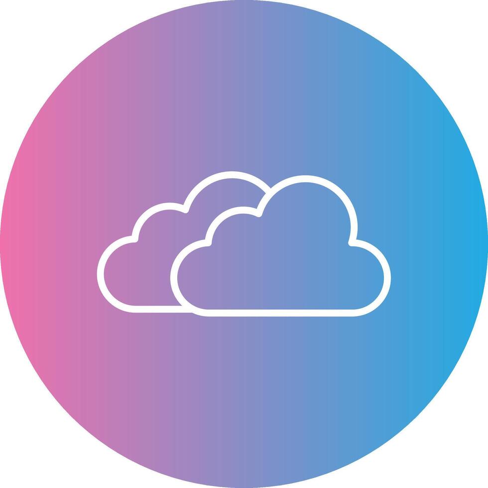 Clouds Line Gradient Circle Icon vector