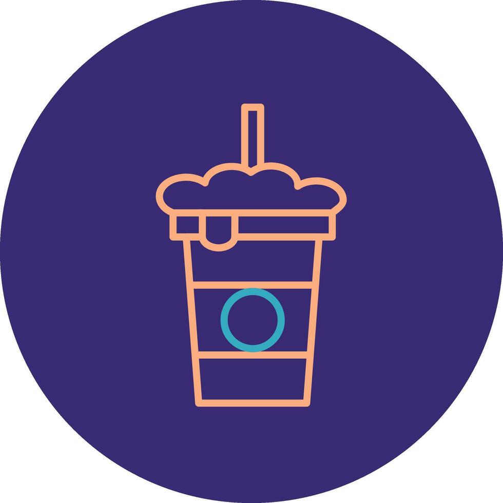 Soda Line Two Color Circle Icon vector