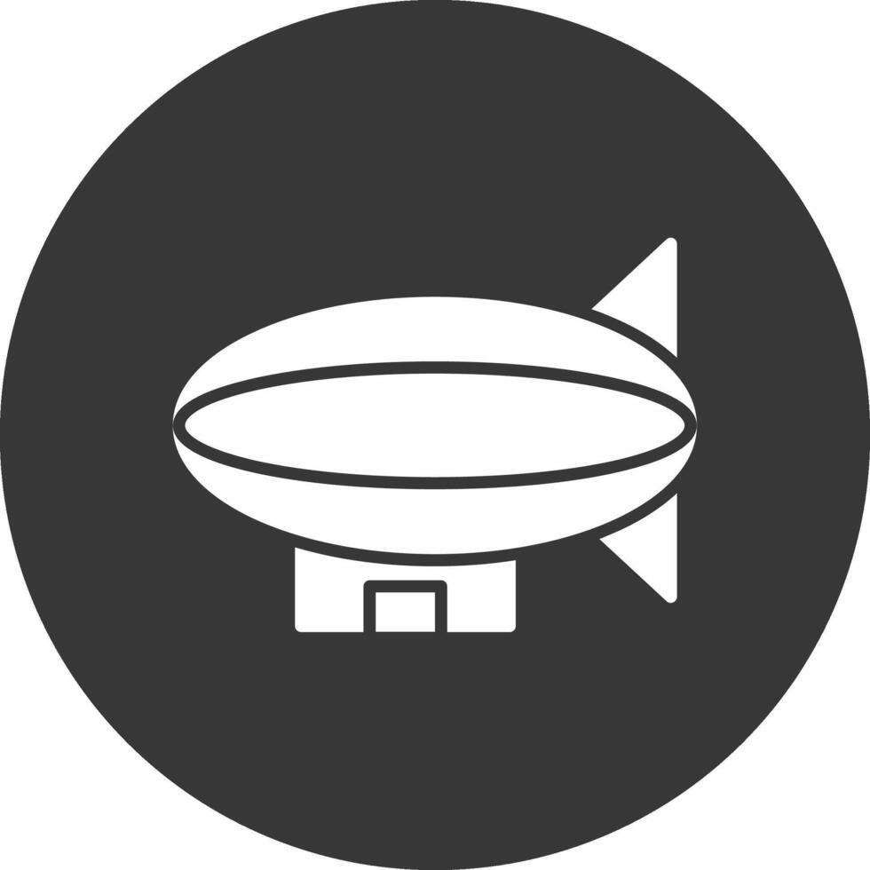 dirigible glifo invertido icono vector