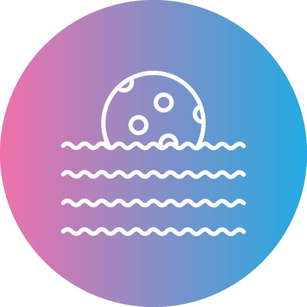 Waves Line Gradient Circle Icon vector