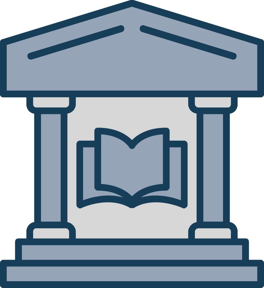 Library Line Filled Grey Icon vector