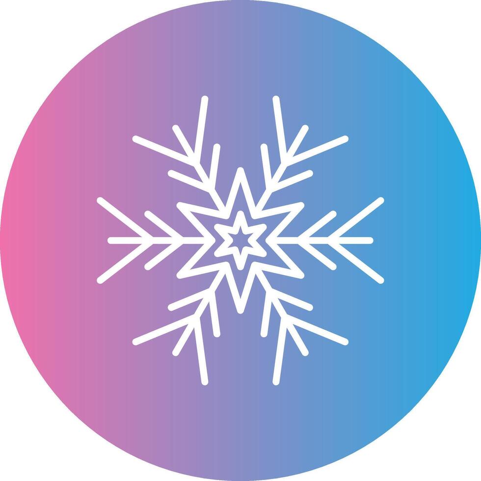 Snowflake Line Gradient Circle Icon vector