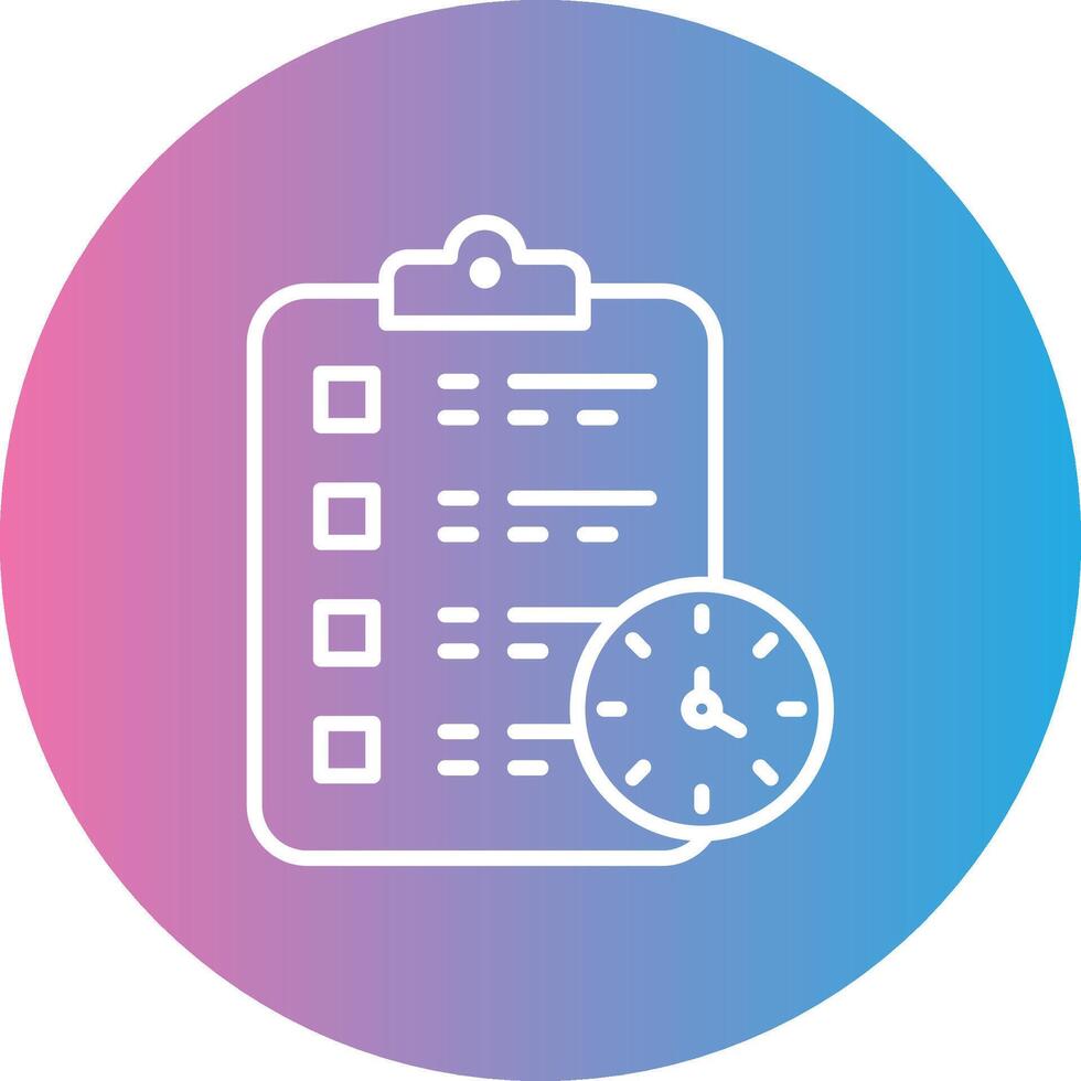 Checklist Line Gradient Circle Icon vector