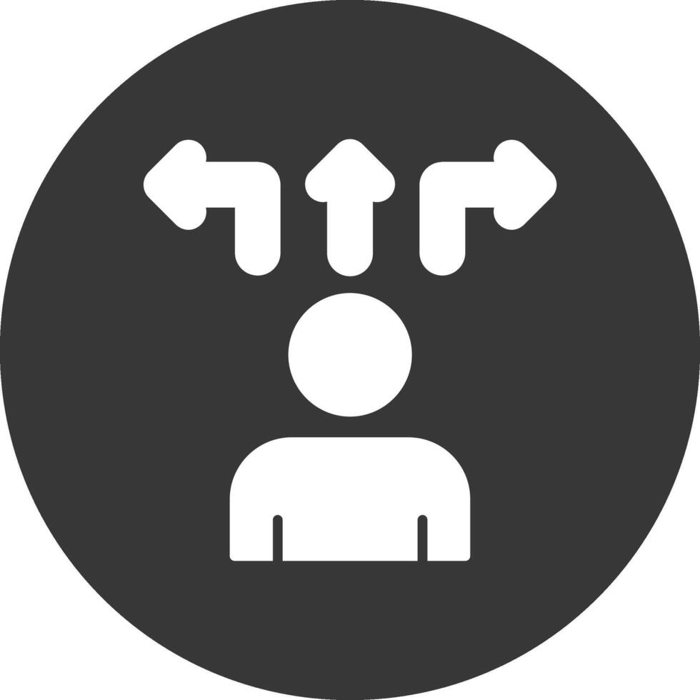 Decision Making Glyph Inverted Icon vector
