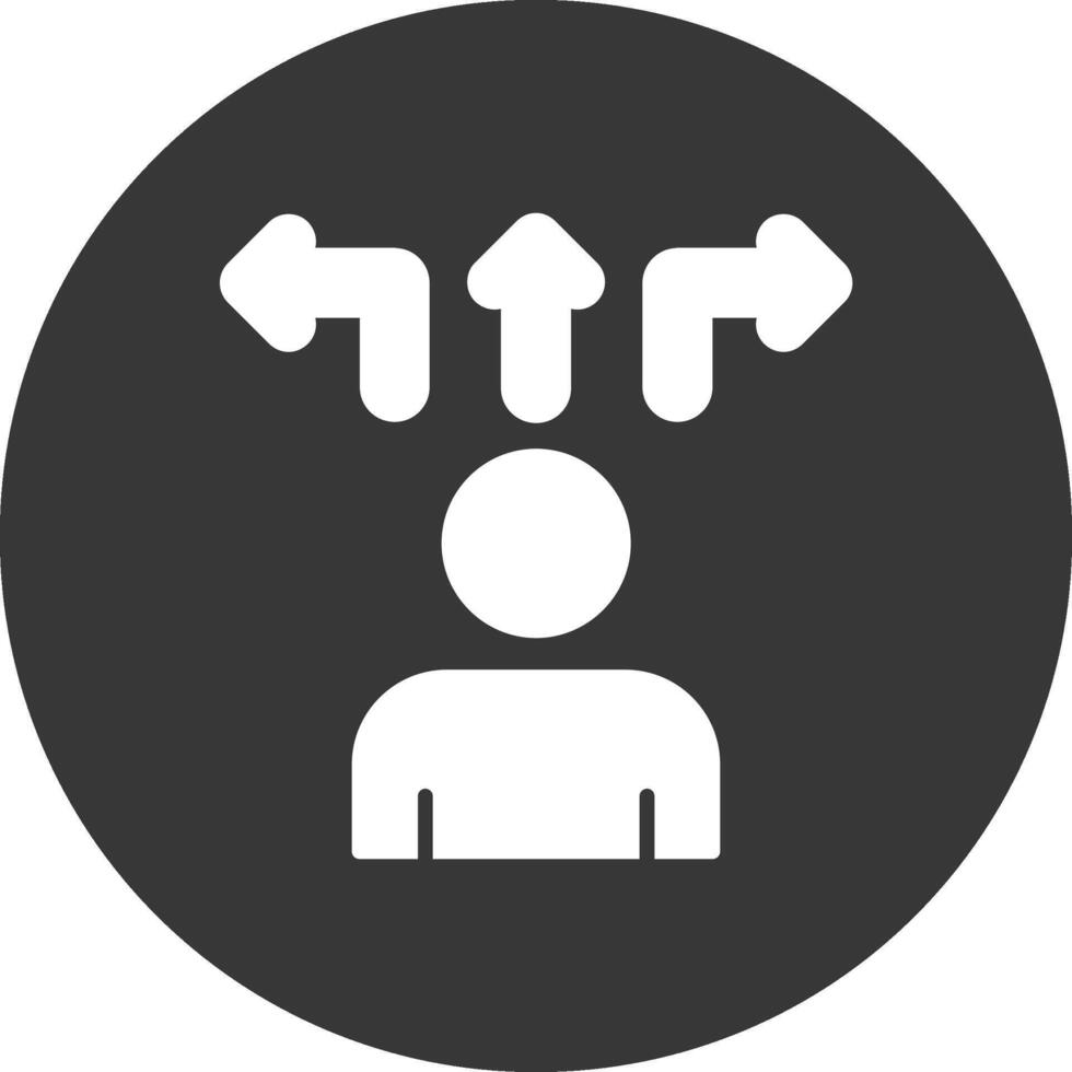 Decision Making Glyph Inverted Icon vector